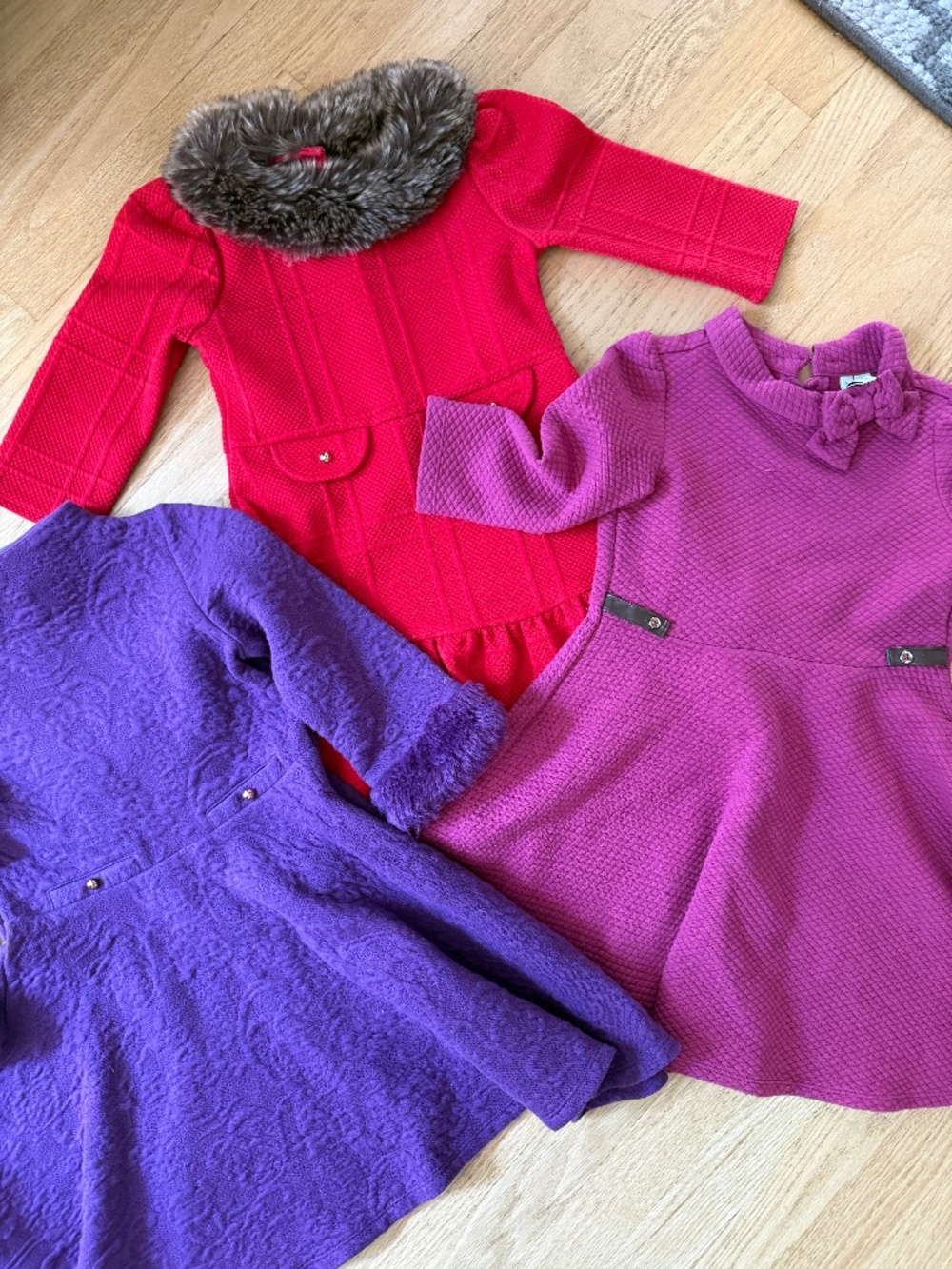 Janie and Jack size 7 mixed dress fall bundle purple, red, pink